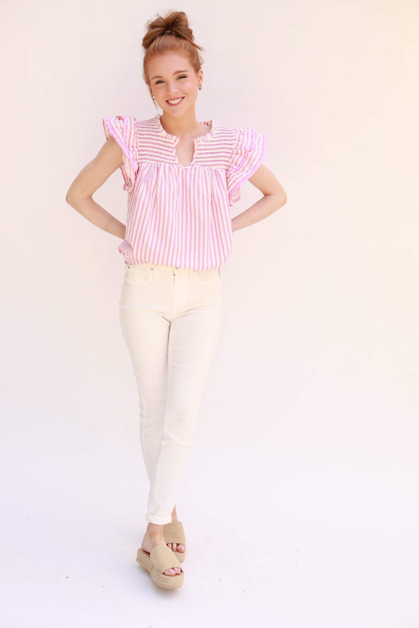 High Yoke Stripe Top