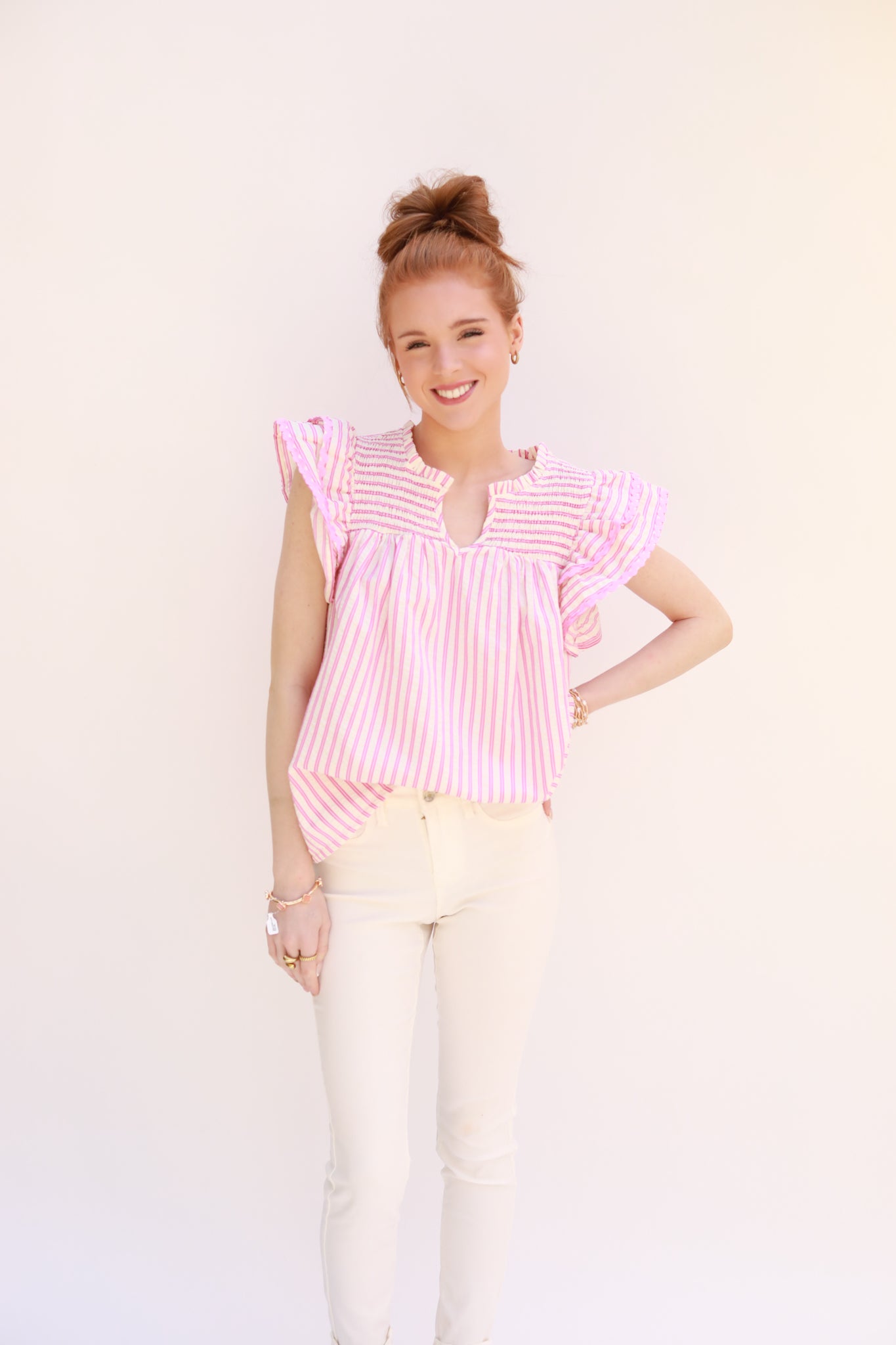 High Yoke Stripe Top