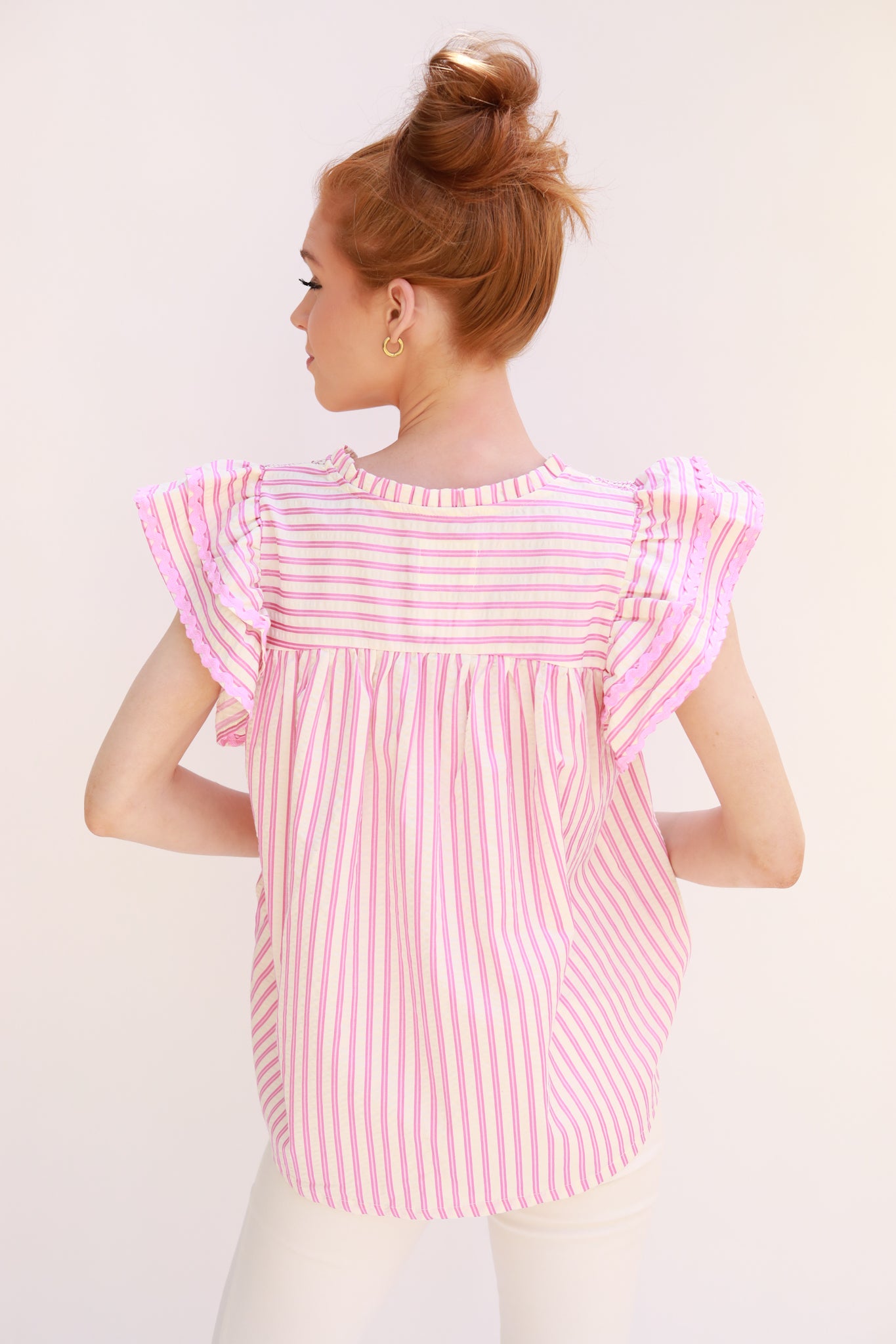 High Yoke Stripe Top