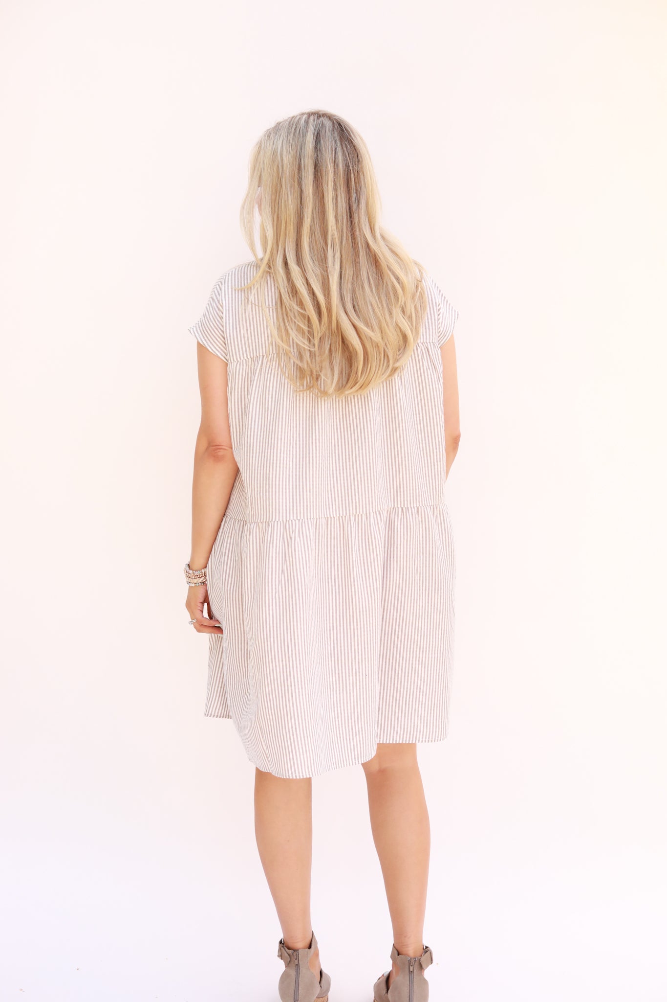 Tiered Floaty Stripe Dress